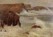 Wladyslaw Podkowinski Rough Sea at Belle-lle oil on canvas